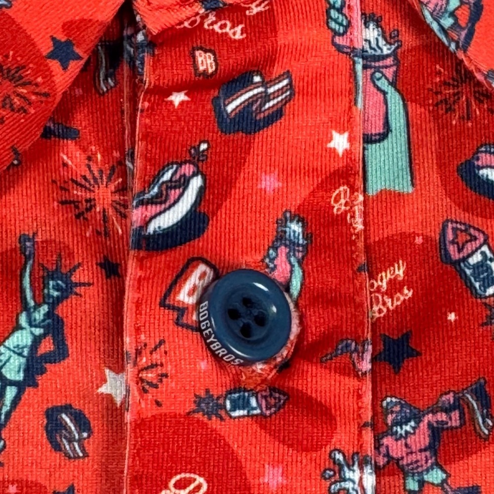 Bogey Bros Golf Co Polo Shirt USA Patriotic Graphic Print Mens Red 3XL XXXL - Picture 6 of 10